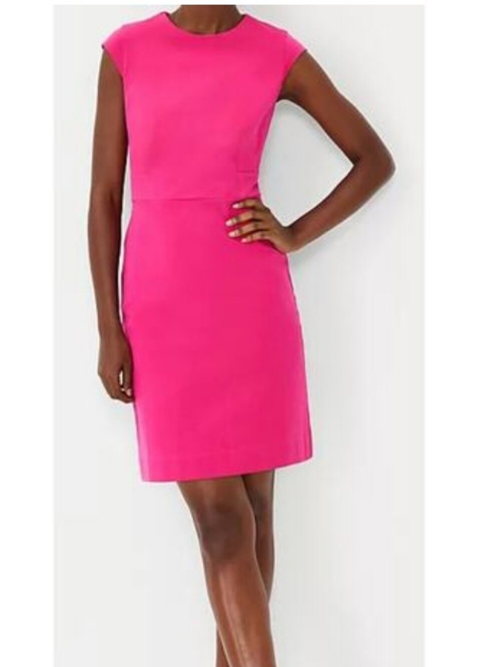 NWT‎ Ann Taylor Hot Pink Cap Sleeve Mini Dress